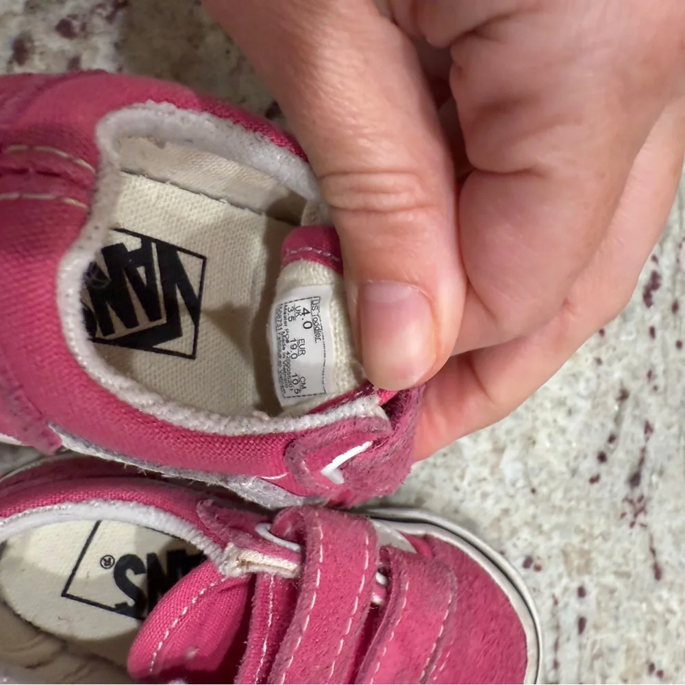 Vans Kids Pink Velcro Skate Sneakers
